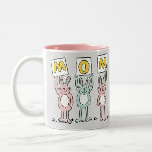Tasse 2 Couleurs Cadeau pour maman Fun Rabbits Design