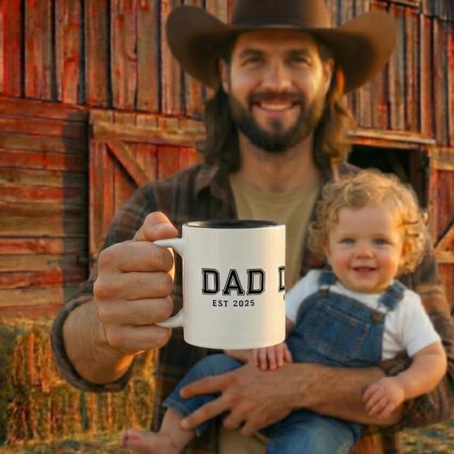 Tasse 2 Couleurs Cadeau pour nouveau papa - Année où Papa a été éta (Créateur téléchargé)