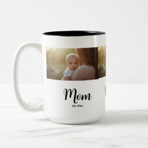 Tasse 2 Couleurs Cadeau pour nouvelle maman - Maman Noir Blanc Anné