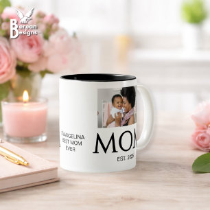 Tasse 2 Couleurs Cadeau pour nouvelle maman Texte personnalisé Phot