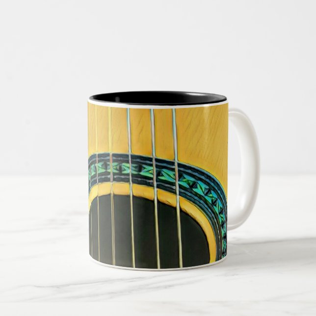 Tasse 2 Couleurs Cadeau pour petit ami guitariste (Devant droit)