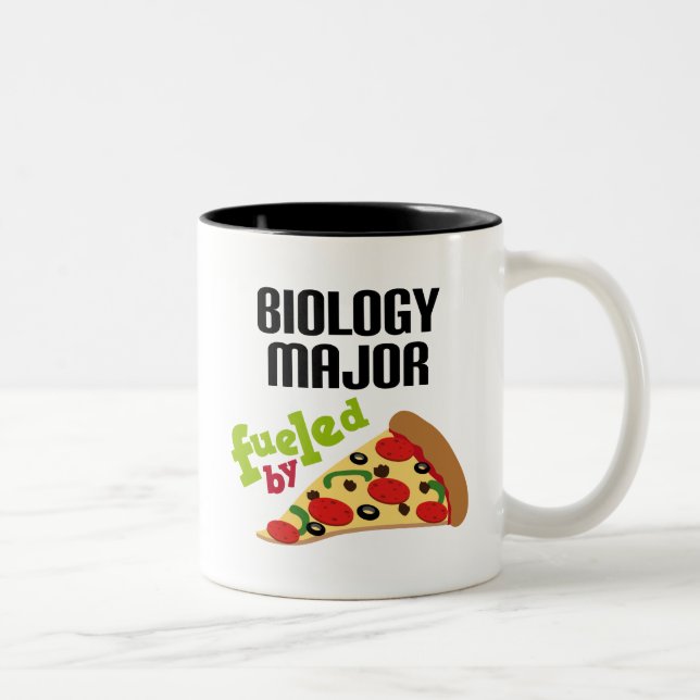 Tasse 2 Couleurs Cadeau principal de biologie (pizza) (Droit)