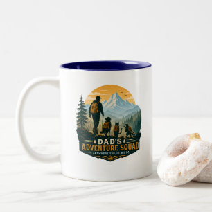 Tasse 2 Couleurs Cadeau Rétro Équipe d'Aventure de Papa pour la Ran