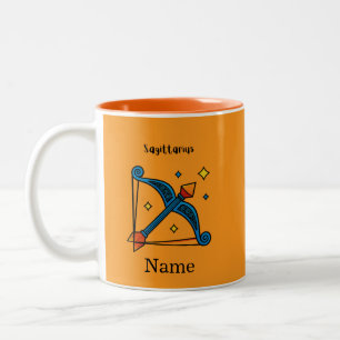 Tasse 2 Couleurs Cadeau Signe Zodiaque Sagittaire Art Pop Rétro