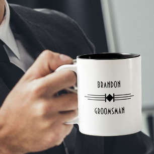 Tasse 2 Couleurs Cadeau simple pour garçon d'honneur Art Déco vinta
