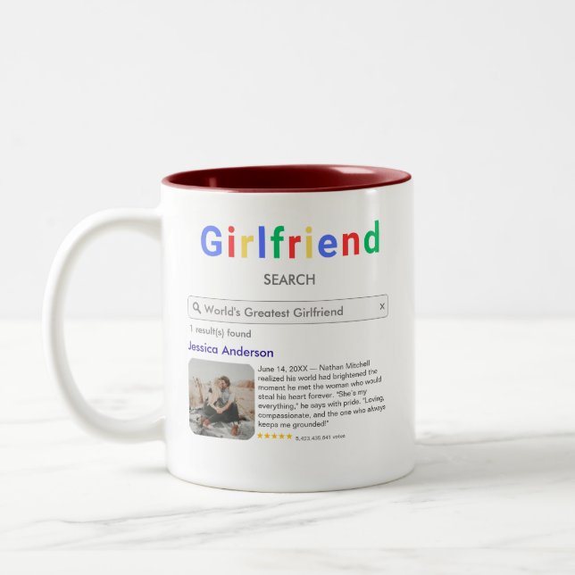 Tasse 2 Couleurs Cadeaux Anniversaires Personnalisés Pour Elle (Gauche)
