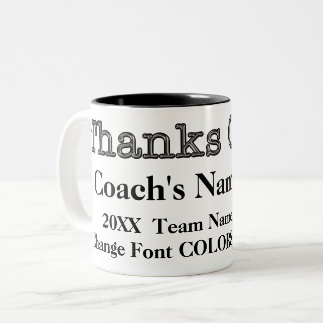 Tasse 2 Couleurs Cadeaux bon marché pour les entraîneurs, PERSONNAL (Devant gauche)