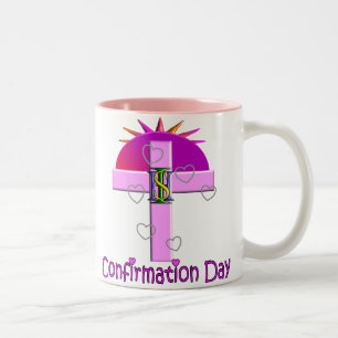 Tasse 2 Couleurs Cadeaux catholiques de jour de confirmation pour
