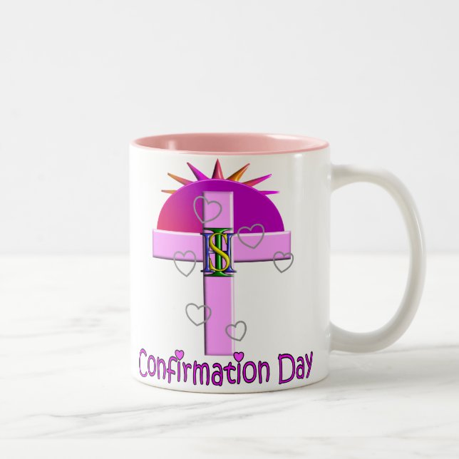 Tasse 2 Couleurs Cadeaux catholiques de jour de confirmation pour (Droit)