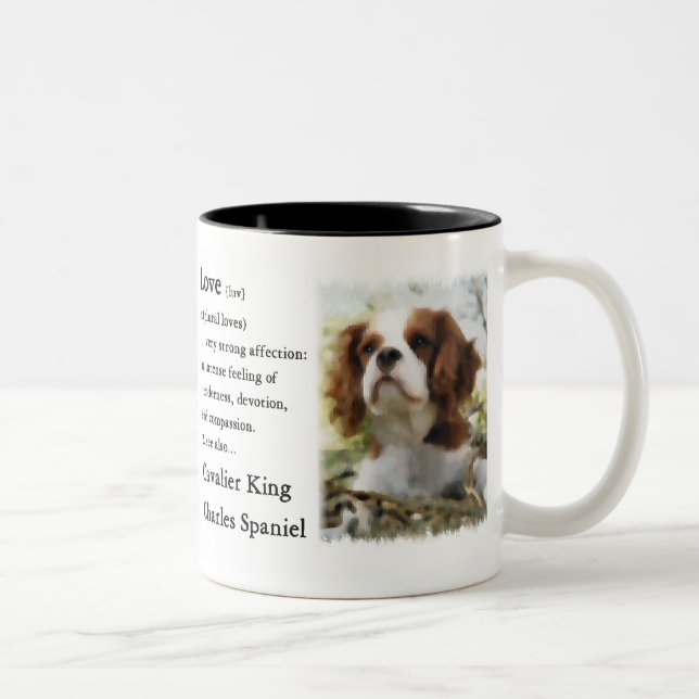 Tasse 2 Couleurs Cadeaux Cavalier King Charles Spaniel (Droit)