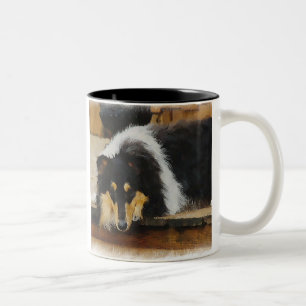 Tasse 2 Couleurs Cadeaux Collier Tri-Color Rough Collie