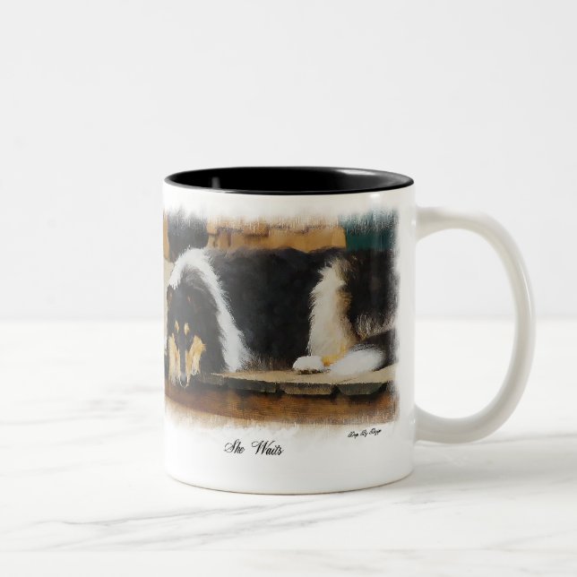 Tasse 2 Couleurs Cadeaux Collier Tri-Color Rough Collie (Droit)