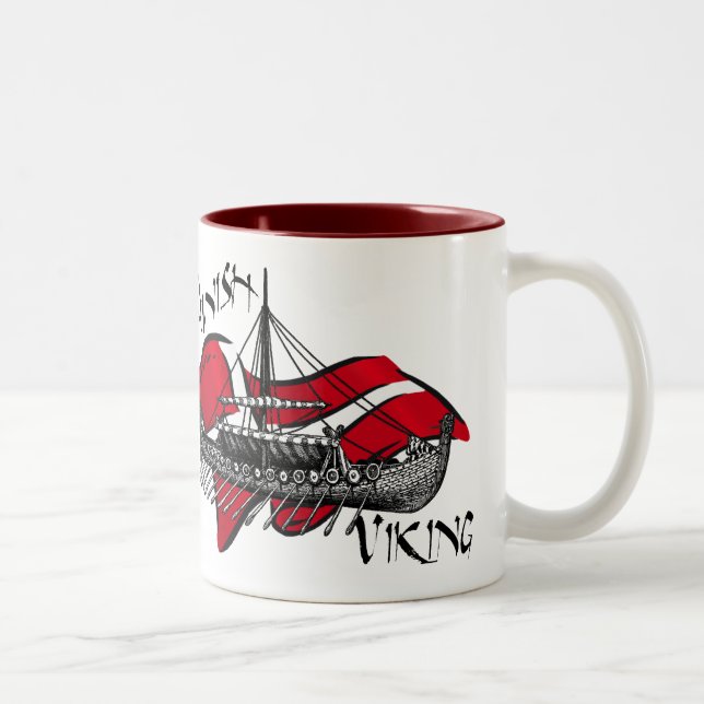 Tasse 2 Couleurs Cadeaux culturels de bateau de Viking du danois du (Droit)