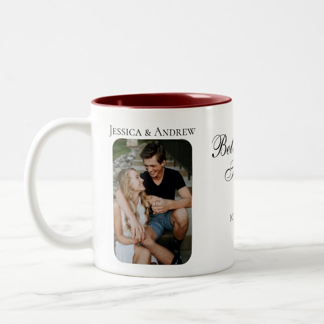 Tasse 2 Couleurs Cadeaux d'anniversaire personnalisés - Couple pers (Gauche)