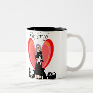 Tasse 2 Couleurs Cadeaux d'art d'ange de chat de nonne