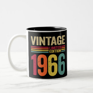 Tasse 2 Couleurs Cadeaux de 56 ans Vintage 1966 56e cadeau d'annive
