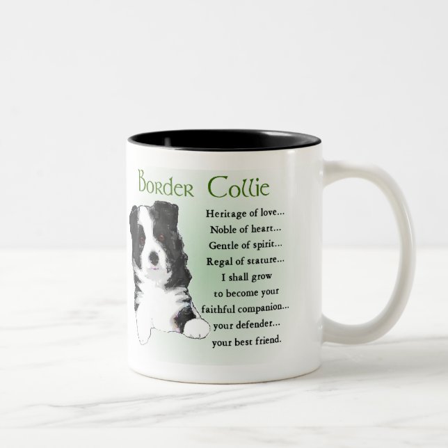 Tasse 2 Couleurs Cadeaux de Collie frontalier (Droit)