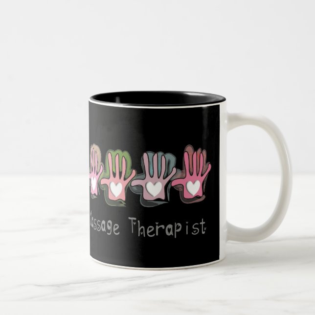 Tasse 2 Couleurs Cadeaux de conception de mains" de thérapeute de (Droit)