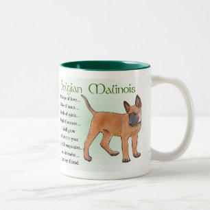 Tasse 2 Couleurs Cadeaux de Malinois de Belge, cadeaux de Malinois