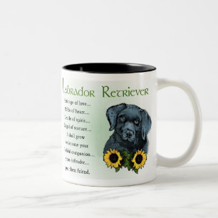 Tasse 2 Couleurs Cadeaux de marionnettes de Black Labrador Retrieve
