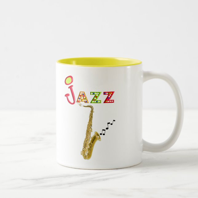 Tasse 2 Couleurs Cadeaux de mélomanes de jazz (Droit)