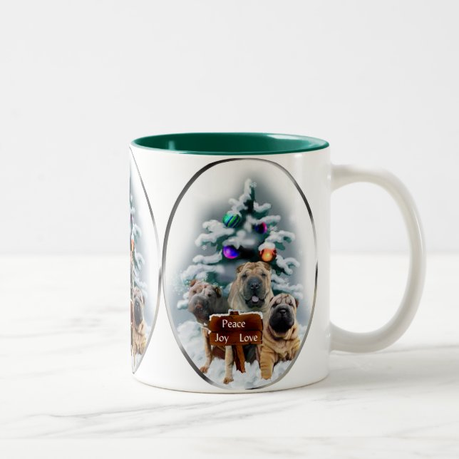 Tasse 2 Couleurs Cadeaux de Noël chinois Shar-Pei (Droit)