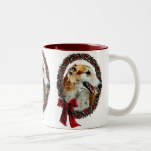 Tasse 2 Couleurs Cadeaux de Noël de Borzoi