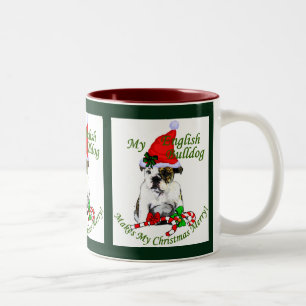 Tasse 2 Couleurs Cadeaux de Noël de Bulldog anglais