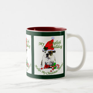 Tasse 2 Couleurs Cadeaux de Noël de Bulldog anglais
