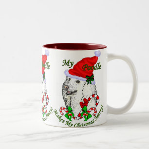 Tasse 2 Couleurs Cadeaux de Noël de caniche