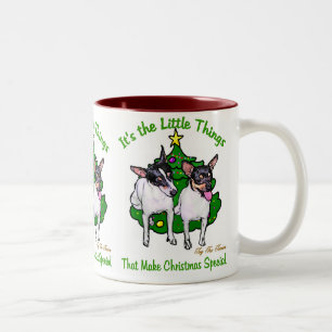 Tasse 2 Couleurs Cadeaux de Noël de Fox Terrier de jouet