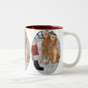Tasse 2 Couleurs Cadeaux de Noël de golden retriever