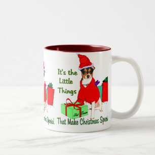 Tasse 2 Couleurs Cadeaux de Noël de Rat Terrier
