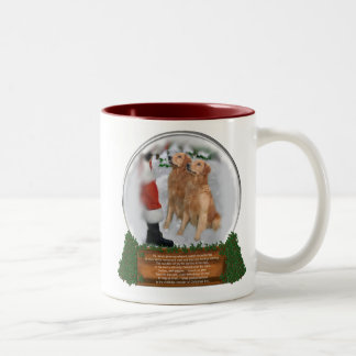 Tasse 2 Couleurs Cadeaux de Noël Golden Retriever