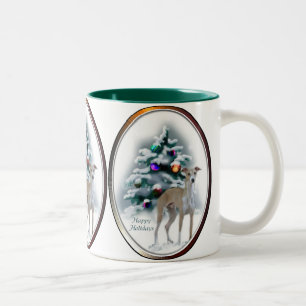 Tasse 2 Couleurs Cadeaux de Noël italiens Greyhound