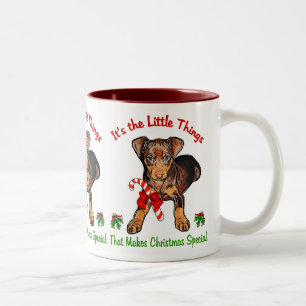 Tasse 2 Couleurs Cadeaux de Noël Miniature Pinscher