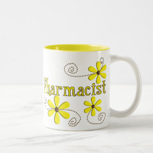 Tasse 2 Couleurs Cadeaux de pharmacien, marguerites jaunes