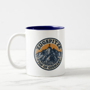 Tasse 2 Couleurs Cadeaux de plein air rétro Zugspitze bavarois natu