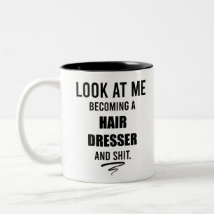 Tasse 2 Couleurs Cadeaux De Remise De Diplôme De Coiffeur Idée Cade