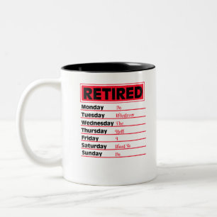 Tasse 2 Couleurs Cadeaux de retraite à la retraite à la retraite