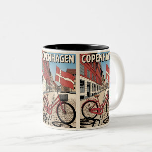 Tasse 2 Couleurs Cadeaux de vélo vintage Copenhague Danemark