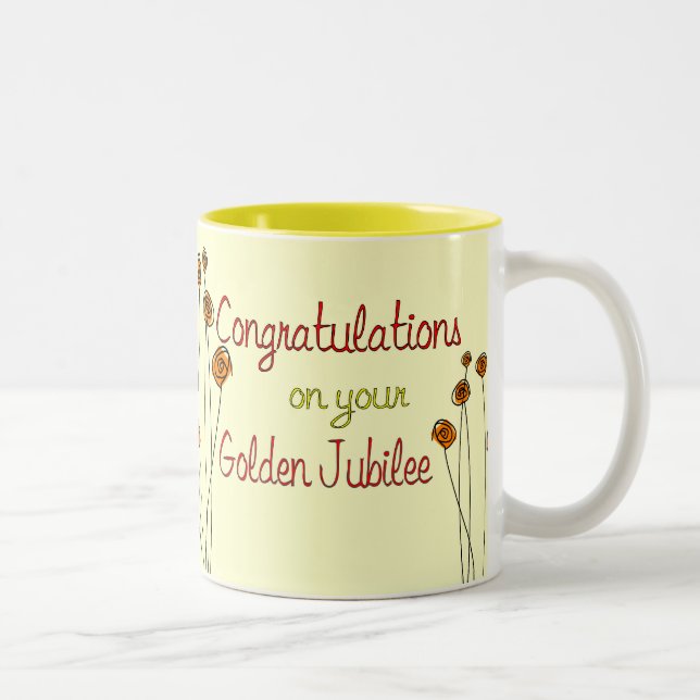 Tasse 2 Couleurs Cadeaux d'or de jubilé de nonnes (cinquantième (Droit)