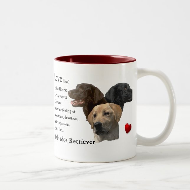 Tasse 2 Couleurs Cadeaux du Labrador Retriever (Droit)