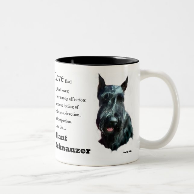 Tasse 2 Couleurs Cadeaux Giant Schnauzer (Droit)
