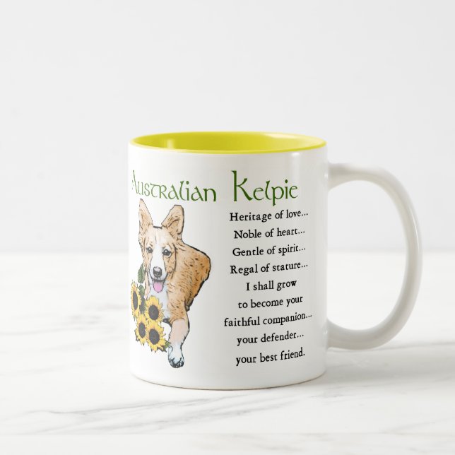 Tasse 2 Couleurs Cadeaux Kelpie australien, cadeaux Kelpie australi (Droit)
