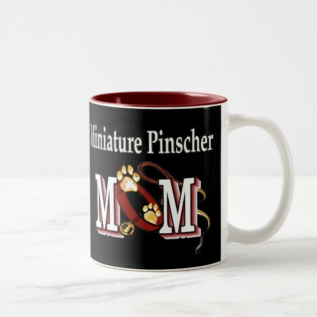 Tasse 2 Couleurs Cadeaux maman Pinscher Miniature (Droit)