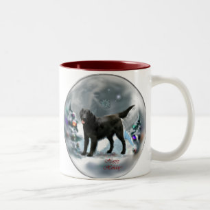 Tasse 2 Couleurs Cadeaux Plat-Enduits de Noël de chien d'arrêt