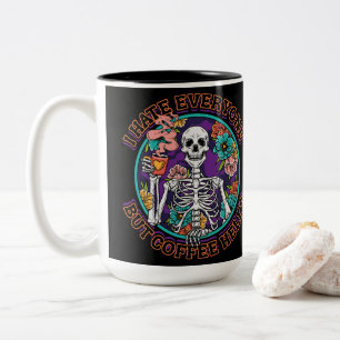 Tasse 2 Couleurs Cadeaux pour amateurs de café Je déteste tout le m