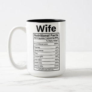 Tasse 2 Couleurs Cadeaux Pour Femme Faits nutritionnels Saint Valen
