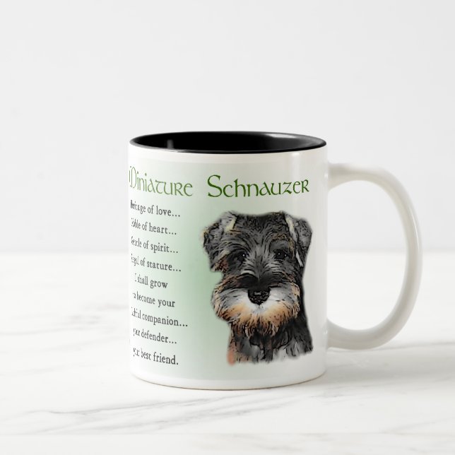 Tasse 2 Couleurs Cadeaux Schnauzer miniatures (Droit)